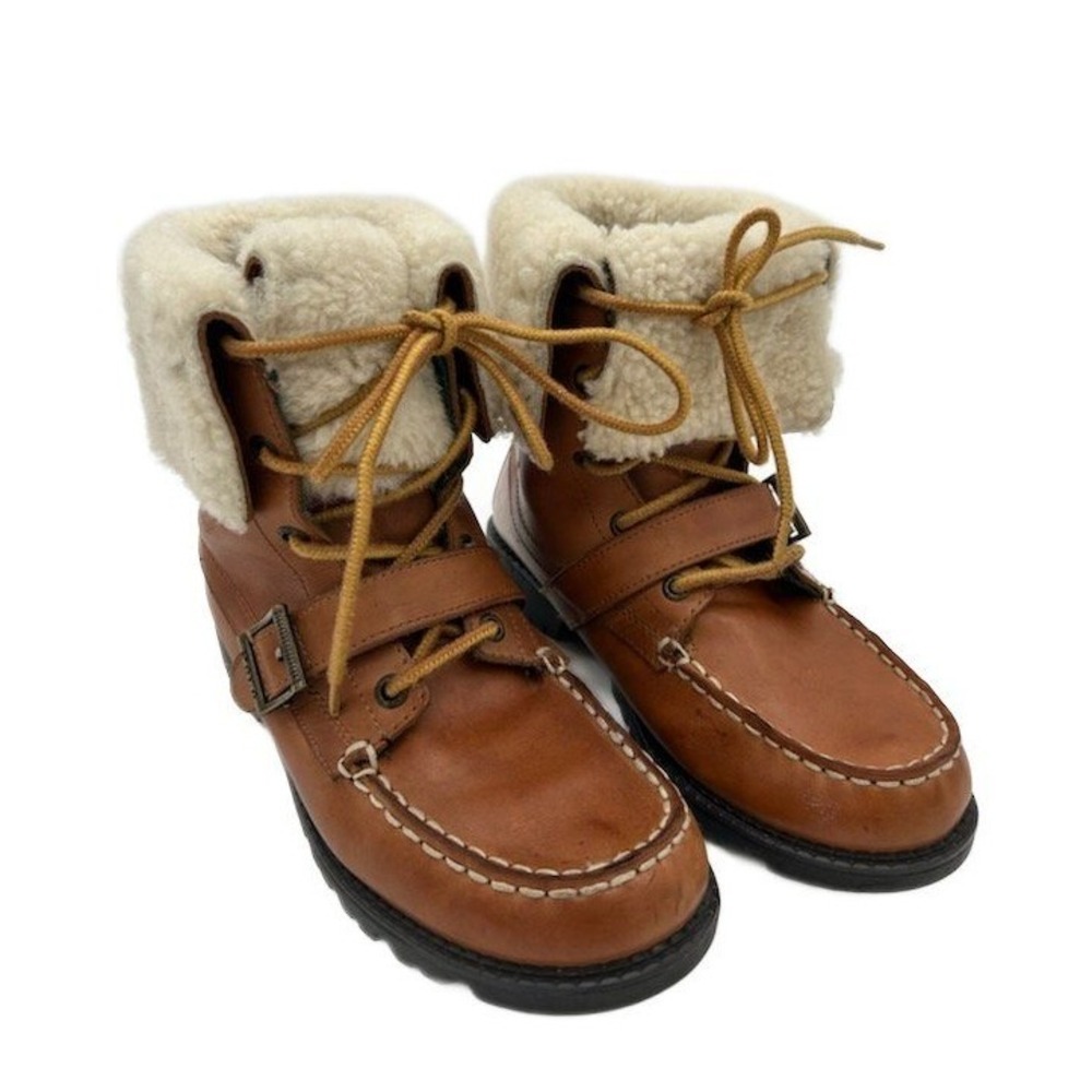 Polo Ralph Lauren Boy's Size 4.5 Leather Shearling Lined Boots